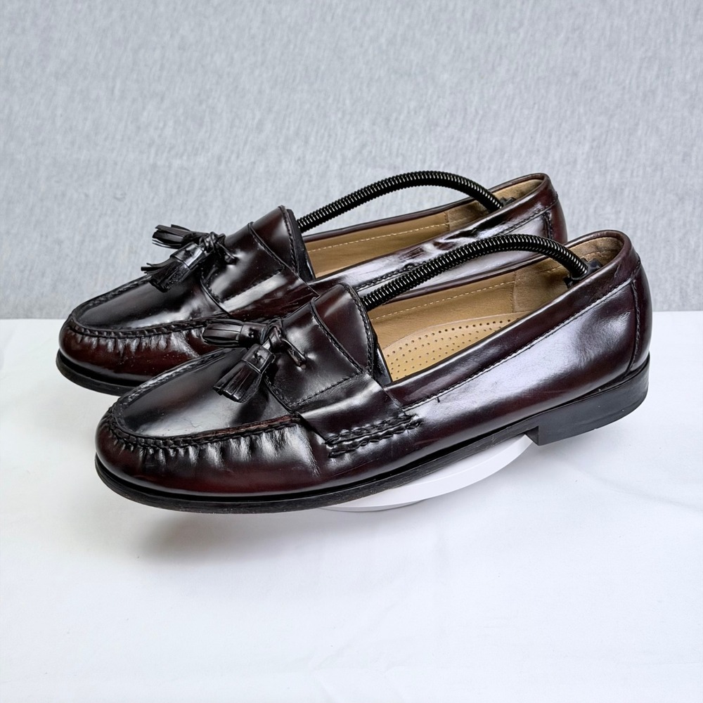 Cole Haan Mens Burgundy Leather Tassel Loafers 03507 U L16 Size 11 D